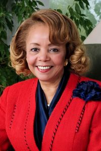 Giving Dr. Marvalene Hughes Her Flowers